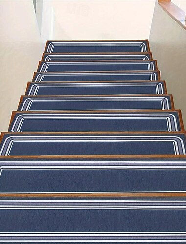  1 Stück Treppenstufenmatte mit Kantenschutz, rutschfeste Teppichmatte, 76 x 20 cm (30 x 8 Zoll), Treppenläufer für den Innenbereich, Teppiche für Holztreppen, Treppenteppiche für Ihre Familie