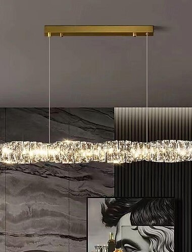  led csillár 80/100/120cm 1 fényerővel szabályozható fém/kristály galvanizált felületek sziget skandináv stílusú kávézók irodák egyedi design 110-240V csak távirányítóval szabályozható