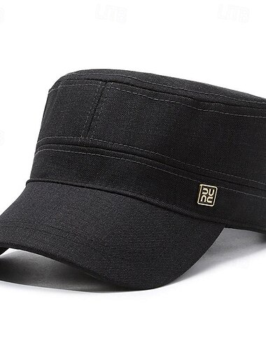  Herren Unisex Schiebermütze Cap Basecap Militärmütze Kadettenhut Schwarz Marineblau Polyester Vintage Modisch Brautkleider schlicht Strasse Täglich Glatt Einstellbar Atmungsaktiv