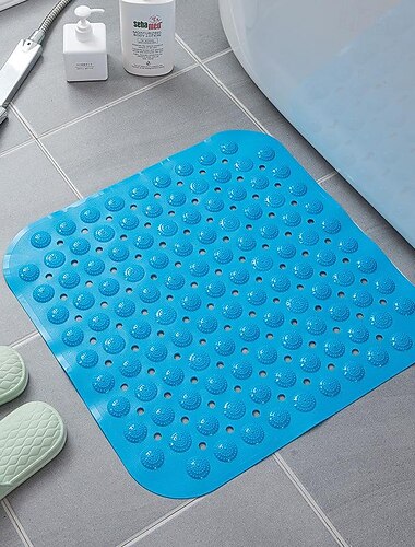  Duschmatten Gummi-Duschmatte mit Abflussloch – rutschfeste Badewannenmatte für das Badezimmer, schimmelresistent, schnelltrocknend, bequem und sicher für Kinder und ältere Menschen