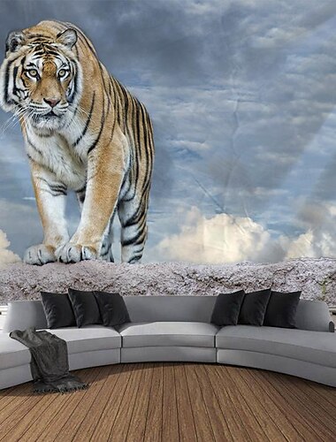  Waldtiger Landschaft Wandteppich Wanddekoration großer Wandteppich Wanddeko Fotokulisse Decke Vorhang Home Schlafzimmer Wohnzimmer Dekoration