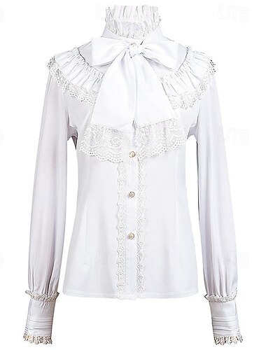  Retro Vintage Mittelalterlich Renaissance Bluse / Hemd Ren Faire Pirat Prinzessin Einfarbig Damen Seeräuber königlich Steampunk Halloween Karneval Maskerade Alltagstauglich Erwachsene Hemd