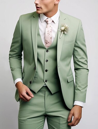  男性用 タキシード スーツ ビーチウェディング 春の結婚式 ブラック ピンク 春夏 スーツ ノッチドラペル パーティー ドレス ソリッド テイラーフィット 3点セット シングルブレスト 二つボタン