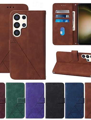  teléfono Funda Para Samsung galaxia S26 Ultra Plus S25 S24 S23 S22 S23 FE S21 ultra plus S20 A55 5G A35 5G Funda Trasera con Soporte con correa de muñeca Ranura para tarjetas Retro TPU Cuero de PU