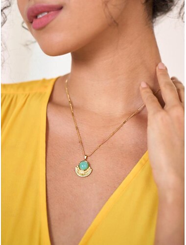  Mujer Collares con colgantes Collar vintage Collar Azul Real Azul Piscina Azul cielo Acero inoxidable Elegante Vintage Moda Copo de Nieve Ojos