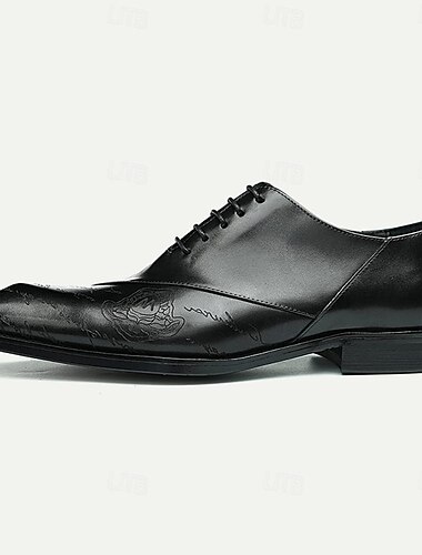  Per uomo Scarpe da sera Di pelle Pelle bovina pieno fiore italiana Comodo Antiscivolo Con lacci intrecciali Nero Marrone