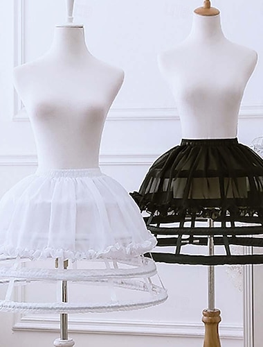  Cosplay Lolita Mi-long Jupe à cerceaux Tutu Sous jupe Princesse Femmes Mascarade Soirée Enterrement de Vie de Jeune Fille Adulte Jupon