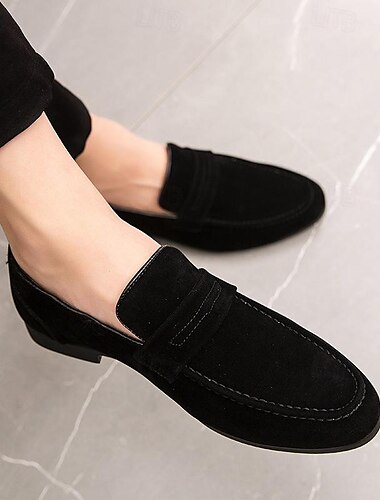  heren suède loafers - klassieke instappers met lage hak en zachte zool voor dagelijks gebruik