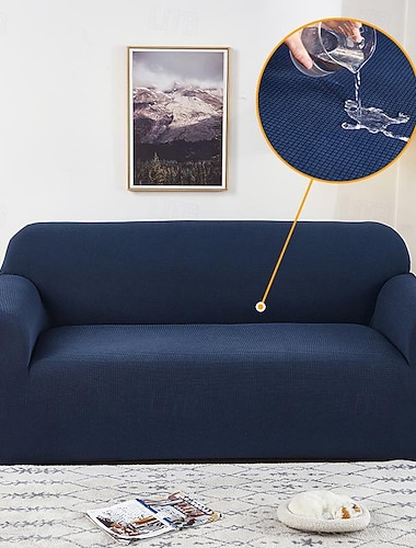  Wasserabweisender Waffelsofabezug für 1/2/3/4-Sitzer-Sofas im Wohnzimmer, elastischer Ecksofabezug für L-förmige Sofas