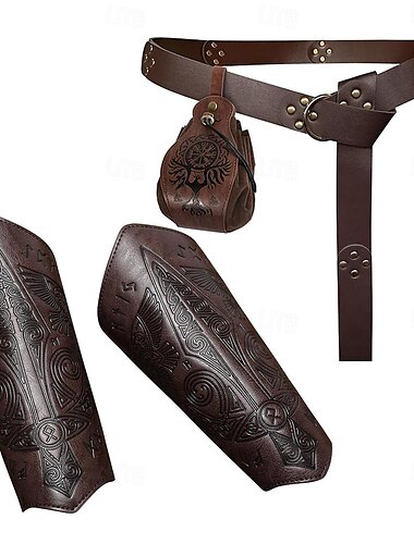  Retro / vintage Kostymer i middelalderstil Renessanse våpen og beskyttelse Midjebelte Slire Ren Faire Pirat Viking Ranger Herre Dame Unisex Viking Halloween Karneval Maskerade Fest LARP Voksne Belte