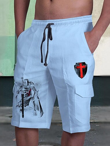  Herren Kreuz Shorts Mittlere Taille Urlaub Mode Streetwear Outdoor Lässig Ferien Seitentaschen Kordelzug Designer Bekleidung