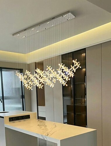 LED-Kronleuchter warmweiß 100 cm 8-flammig einzigartiges Design Kristallblumen-Kronleuchter Restaurant Luxus italienische Kunst Bar Insel Tischlampen kreatives Metall Esszimmer 110-240 V