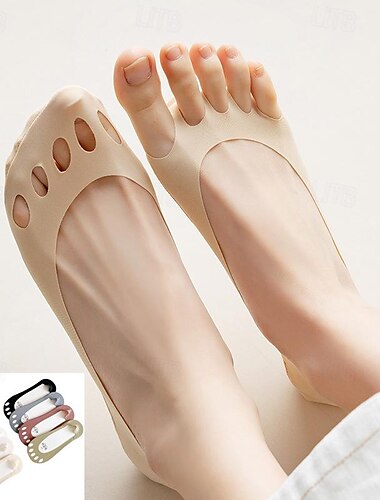  1 par de calcetines invisibles calcetines de seda helada calcetines de mujer calcetines de cinco dedos calcetines invisibles verano