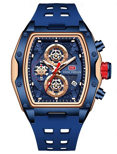  RELOJ DE CUARZO MINI FOCUS PARA HOMBRES Reloj de Pulsera de Moda Casual Lúminoso Calendario Impermeable Reloj de Gel de Silicona