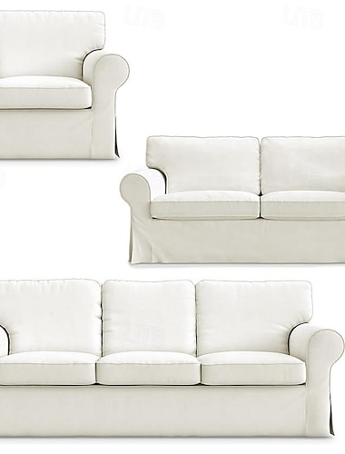  Funda de sofá ektorp para sillón, loveseat, 3 plazas, funda de algodón para sillón ikea ektorp, funda de repuesto para sillón de un asiento, no apta para sofás de la serie Uppland.