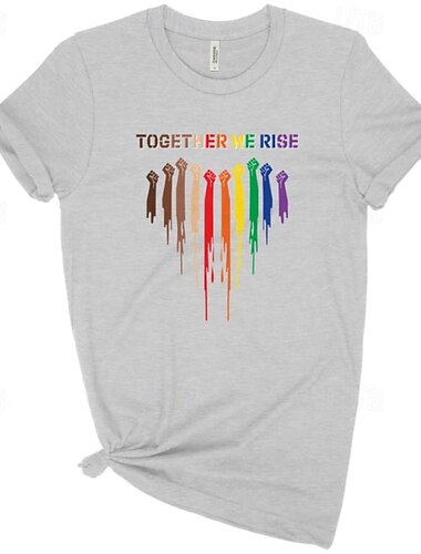  LGBTQ LGBTQ T-Shirt-Ärmel Pride-Shirts Regenbogen Gemeinsam wachsen wir Lesbisch Fröhlich Für Unisex Erwachsene Halloween Karneval Maskerade Heißprägen Pride Parade Pride-Monat