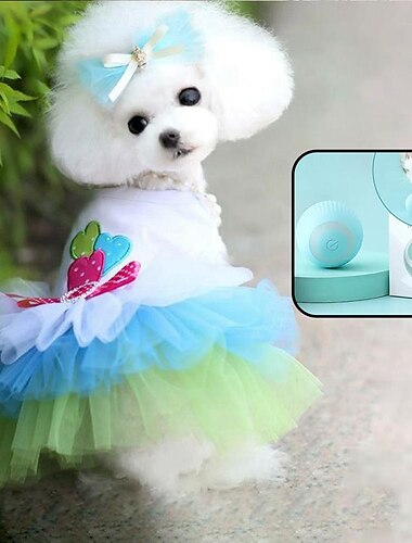  Hund Katze Kleid Niedlich Lässig Atmungsaktiv Weich Waschbar Bequem Outdoor Alltagstauglich Hundebekleidung for Bichon Frise Zwergspitz Baby Haustier Papillon Klein