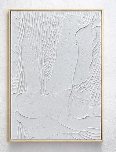  dipinto a mano 3d strutturato bianco dipinto astratto su tela 3d strutturato da parete arte boho moderna tela arte soggiorno arredamento spatola pittura a olio decorazioni per la casa hotel pezzo