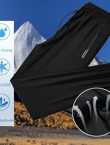  Męskie Spodnie kempingowe Letnie spodnie Spodnie outdoorowe Elastyczny pas Kieszeń na zamek Elastyczny mankiet Równina Szybkie wysychanie Wysoka rozciągliwość Na zewnątrz Codzienny Streetwear Sport