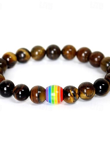  Pride Regenbogen Armband Gay Armband Vulkanstein Perlenarmband