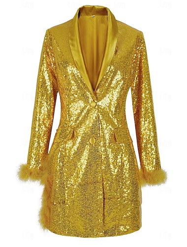  Retro Vintage 1980er Kleid Anzüge & Blazer Disco Pailletten Damen Party / Abend Pride Parade Pride-Monat Erwachsene Kleid