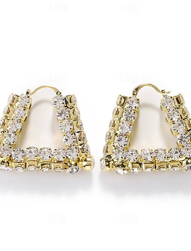  Damen Kreolen Geometrisch Kostbar Erklärung Diamantimitate Ohrringe Schmuck Silber / Gold Für Hochzeit Party Täglich 1 Paar