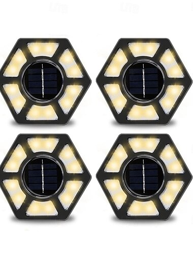  Solar-Bodenleuchte, Solarleuchten 12 LEDs für den Außenbereich, vergrabenes Hoflicht, einfache Installation, Garten, Hof, Korridor, dekorative Bodenleuchte, wasserdichtes Scheibenlicht, 1/4 Stück
