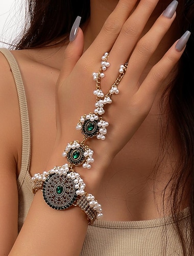  Dame Vintage Armbånd Fancy Mote Diamant Elegant søt stil Victoriansk Legering Armbånd Smykker Sølv / Rød / Kongeblå Til Gave Stevnemøte Bursdag Strand