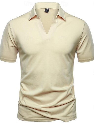  Herren Polo Poloshirt Formal Arbeit Klassisch Kurze Ärmel Modisch Modern Solide / einfarbig Grundlegend Frühling Sommer Regular Fit Kaki Polo