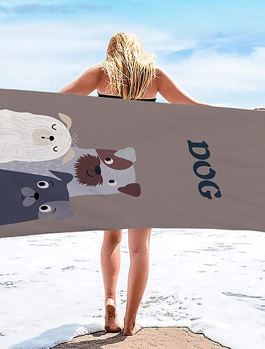  Strandtuch, 100 % Mikrofaser, Tier-Serie, übergroßes Strandtuch, 88,9 x 177,8 cm, großes Badetuch für Teenager und Erwachsene, schnelltrocknend, saugfähig, weich, vielseitig für Reisen, Bad und Pool