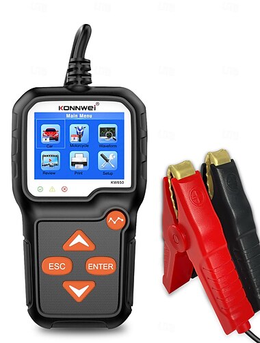  Starfire Konnwei KW650 Auto-Motorrad-Batterietester 12 V 6 V Batteriesystemanalysator 2000 CCA Lade- und Anlassertestwerkzeuge für das Auto