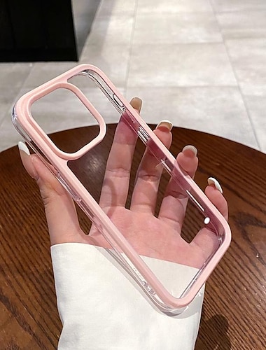  telefon Ügy Kompatibilitás iPhone 16 15 14 Pro Max Plus iPhone 15 14 Pro Max iPhone 13 Pro Max Fekete tok Átlátszó Ütésálló TPU Akril