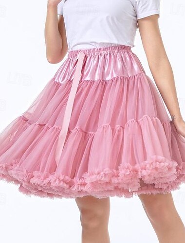  Retro Vintage 1950er Reifrock Krinoline Tutu Unterrock Prinzessin 15.7'' / 40cm 21.7'' / 55cm Damen Königstag Halloween Karneval Maskerade Party / Abend Junggesellinnenabschiedsparty Erwachsene Röcke