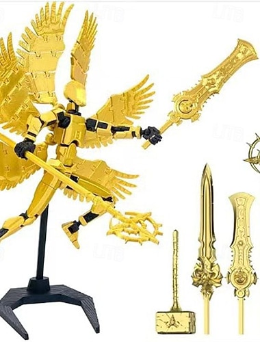  طباعة ثلاثية الأبعاد لملاك إليدان الستة المجنح مع مفاصل متحركة ديناصور ذو فم كبير مع مفاصل متحركة متعددة محظوظ