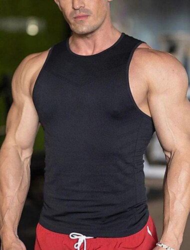  Herren T-Shirt Weste für Wanderer Ärmellos Rundhalsausschnitt Muskelshirt Ärmelloses Hemd Tanktop Außen Schnelltrocknend Weich Schweißableitend Polyester Schwarz Weiß Rot Klettern Camping / Wandern