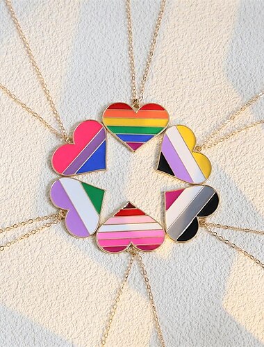  Ожерелье с подвеской в форме гордости, луны, радуги и любви, персонализированная модная простая однослойная цепочка на шею для гомосексуалистов