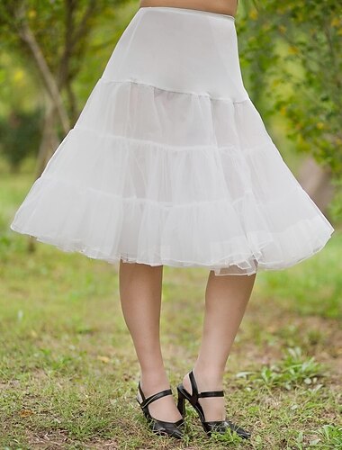  Princesse Années 1950 Mi-long Jupe à cerceaux Tutu Sous jupe Déguisements et accessoires Couleur Unie Femmes Enterrement de Vie de Jeune Fille Jupon