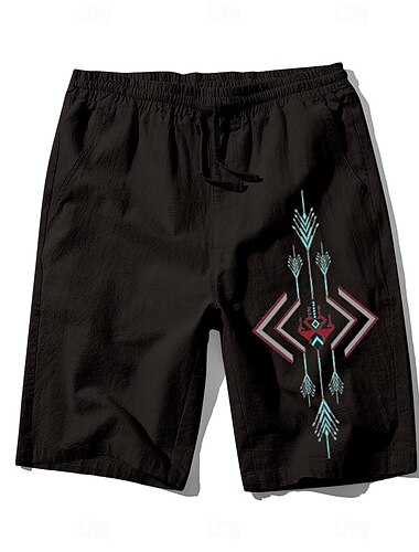  Voor heren Geometrisch patroon Korte broek Zomer korte broeken Strandshorts Medium Taille Hawaii Etnische stijl Casual Buiten Feestdagen Uitgaan Trekkoord Elastische taille Afdrukken Ontwerper Kleding