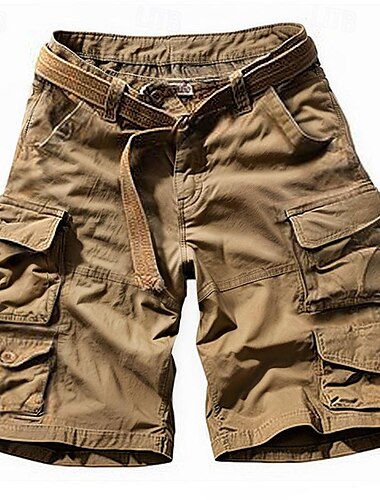  Voor heren Tactische korte broek Cargoshorts Korte broek Knop Meerdere zakken Effen Draagbaar Korte Buiten Dagelijks Uitgaan Modieus Klassiek Leger groen Gele camouflage