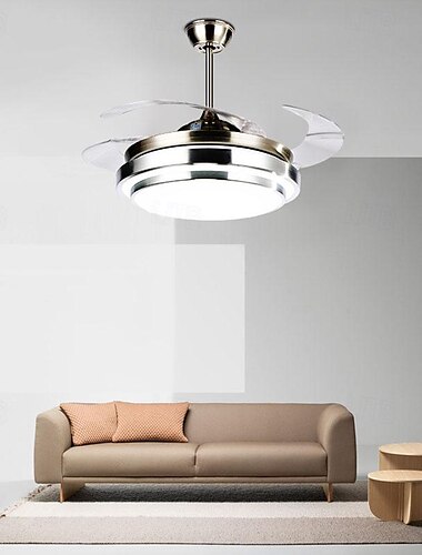  LED シーリングファン 108cm 1 ライト 調光可能 電気メッキ/塗装仕上げ 金属アクリル モダン 北欧スタイル 寝室 ダイニングルーム リモコンでのみ調光可能