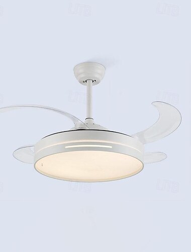  led-plafondventilatoren 95/110 cm 1-lichts dimbaar metaal geschilderde afwerkingen moderne Scandinavische stijl slaapkamer woonkamer alleen dimbaar met afstandsbediening