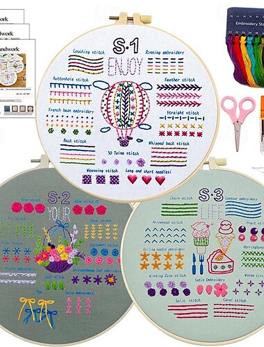  Handgemachte Stickerei DIY Material Tasche Training Handtasche Lu Stickerei Anfänger Nadel und Faden Set Tasche Kreuz Stickerei Hängen Bild