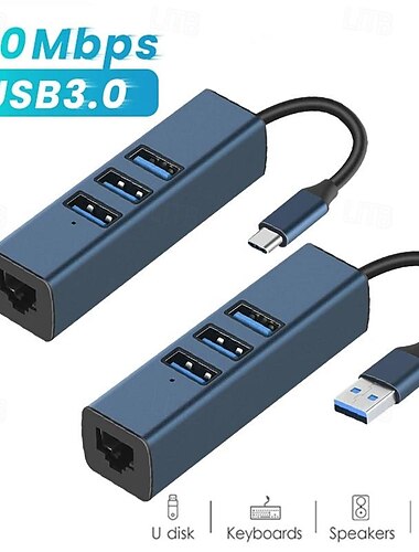  USB-expander 4-in-1 3.0hub-splitter type-c 100 megabit netwerkkaart notebook one drag four expander