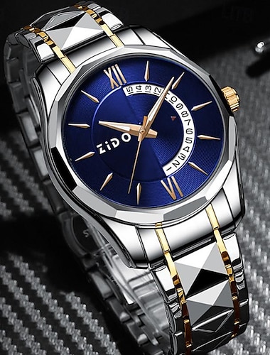  新しいスチールベルトファッションメンズ腕時計カレンダービジネスラグジュアリー百クォーツ時計防水発光メンズスポーツウォッチ