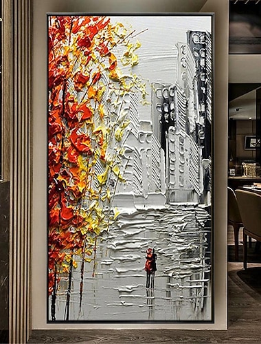  Mintura handgefertigte abstrakte Landschaftsölgemälde auf Leinwand, Wandkunst, Dekoration, moderne Bilder für die Inneneinrichtung, gerolltes, rahmenloses, ungedehntes Gemälde