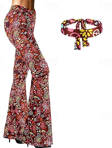  Retro / vintage Hippie Anii 1970 Costum Cosplay Pantaloni cu fund clopot Disc Pentru femei Mascaradă Petrecere / Seara Parada Mândriei Luna Mândriei Adulți Pantaloni