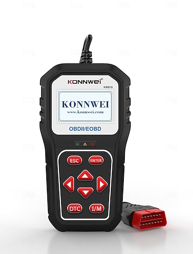  Fyautoper konnwei kw818 obd 2 scanner de carro 12v testador de bateria suporte pode j1850 motor fualt leitor de código ferramenta de scanner de diagnóstico automotivo