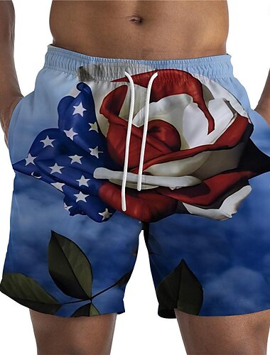  Tag der Unabhängigkeit 4. Juli USA Flagge Sportbekleidung Strandshorts USA Flagge Harajuku Grafik Kawaii Für Herren Erwachsene Maskerade 4. Juli 3D-Druck Festival