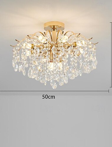  lustre led 42/50/60/80/100cm 6/10/12/14/16 lâmpada principal não incluída acabamento galvanizado metal cristal moderno estilo contemporâneo quarto sala de jantar mini pingente 110-240v