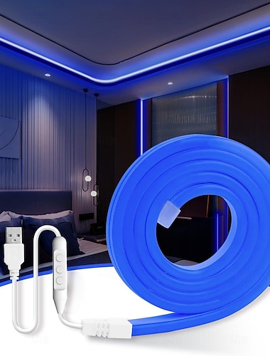  5v usb waterdichte neonlichtstrip 3,3-9,8 ft accubak voeding neon touwlicht 120led / m waterdichte neonlicht led-lichtstrip geschikt voor slaapkamers tv-achtergrondverlichtingskasten